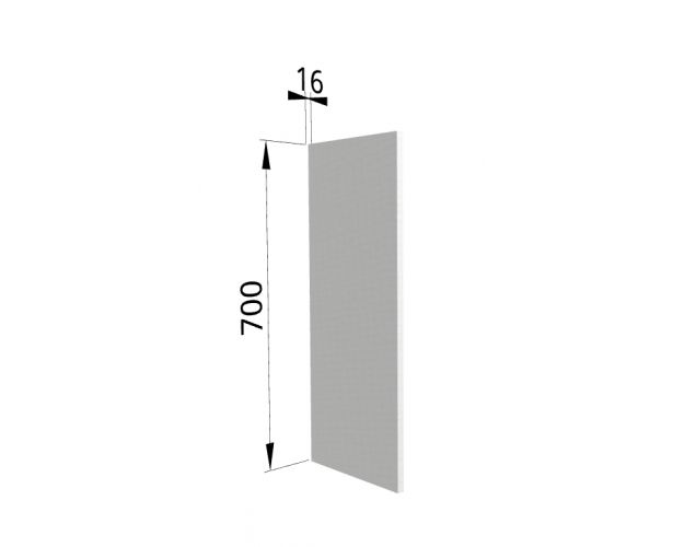 Панель торцевая (для шкафа верхнего высотой 700 мм) П Мелисса (Пудра скин)