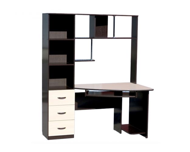 Уголок школьника правый Венге/Дуб выбеленный