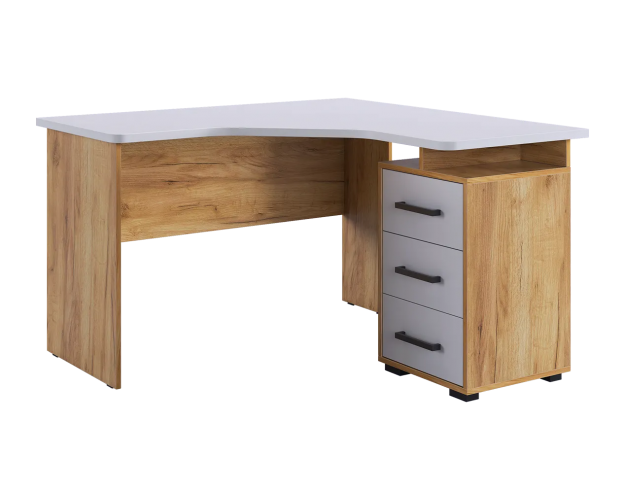 Стол компьютерный 1200 угловой Лайт-2 дуб крафт золотой / белый