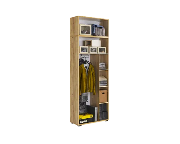 Шкаф двухдверный Бери К3 дуб крафт золотой / белое дерево