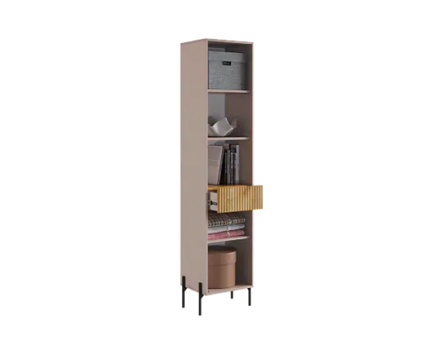 Стеллаж Доминика кашемир / дуб крафт золотой