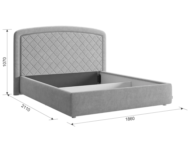 Кровать с основанием Сильва 2 1600 какао (велюр)