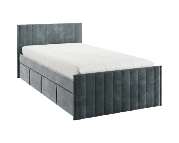 Кровать с ящиками Твикс 900 графит (велюр)