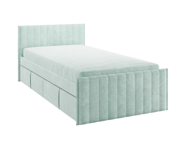 Кровать с ящиками Твикс 900 мята (велюр)