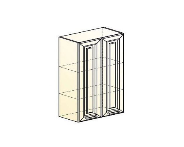 Мишель Шкаф навесной L600 Н900 (2 дв. гл.) (эмаль) (белый/белый)