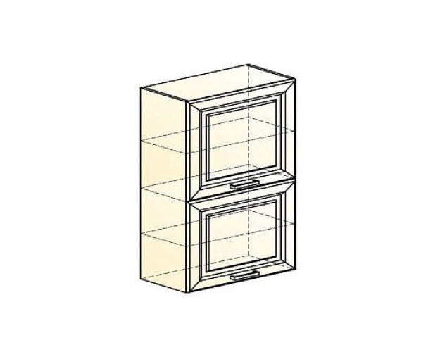 Шкаф навесной Мишель L600 Н900 (2 двери/эмаль/белый/кофейный)