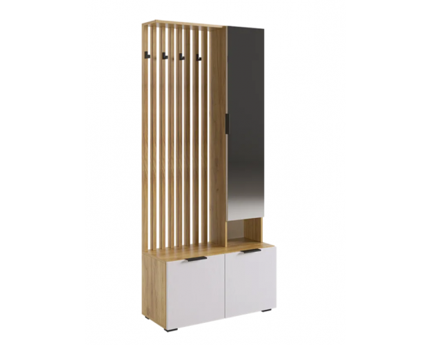 Прихожая Бери К9 дуб крафт золотой / белое дерево