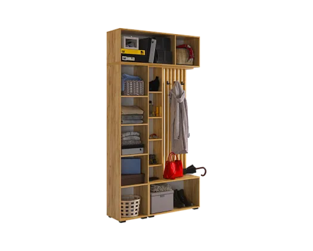 Прихожая Бери К8 дуб крафт золотой / белое дерево