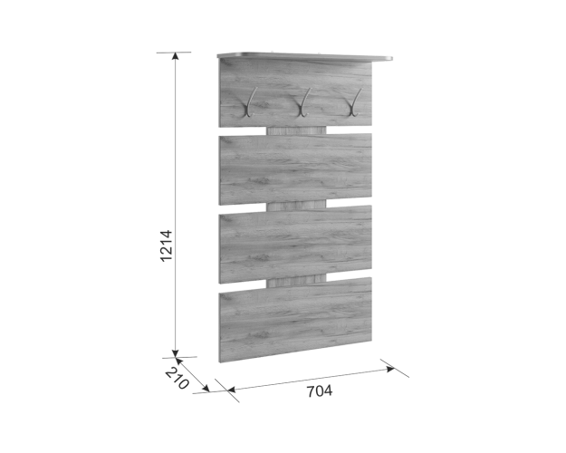 Вешалка Реал 2 дуб крафт золотой