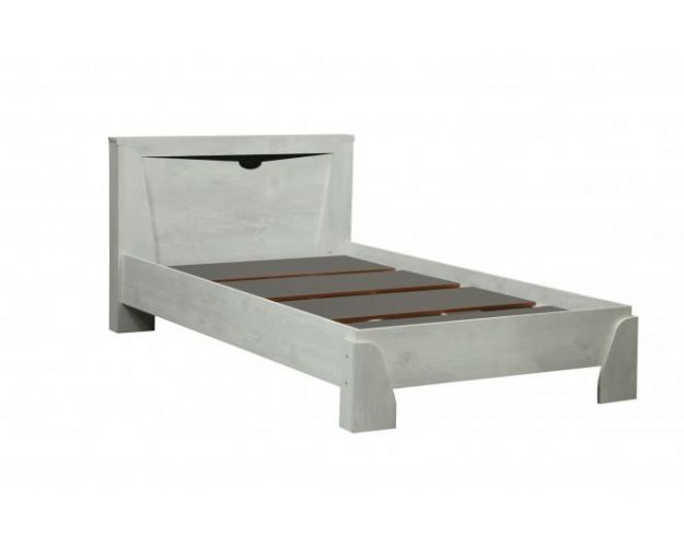Кровать одинарная 33.07 с настилом "Лючия" (ш. 900)/(бетон пайн белый / венге / белый)