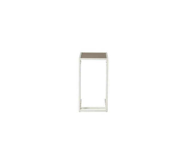 Стол приставной Скандик 42.24 (со стеклом) (металл: белый)
