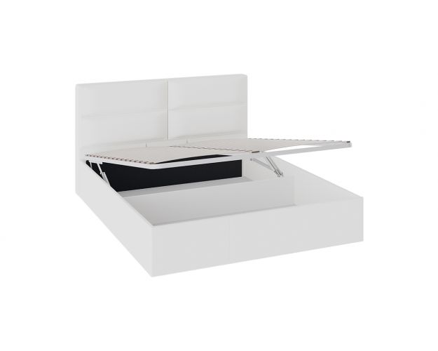 Кровать «Глосс» с мягкой обивкой и подъемным механизмом тип 1 (1600) (Белая)
