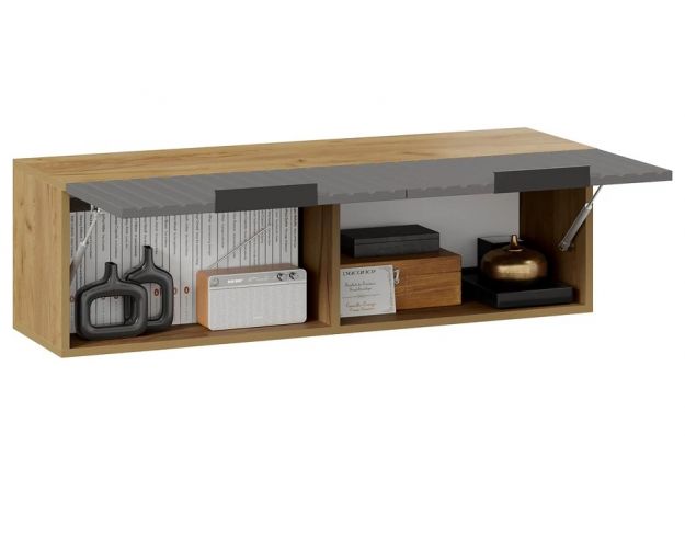 Шкаф настенный 1100 Хилтон дуб крафт золотой / графит матовый